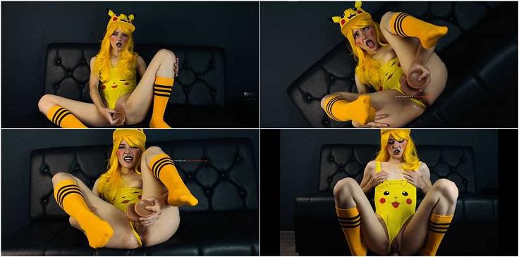 Lil cosplay slut - Pikachu Dildo Rider