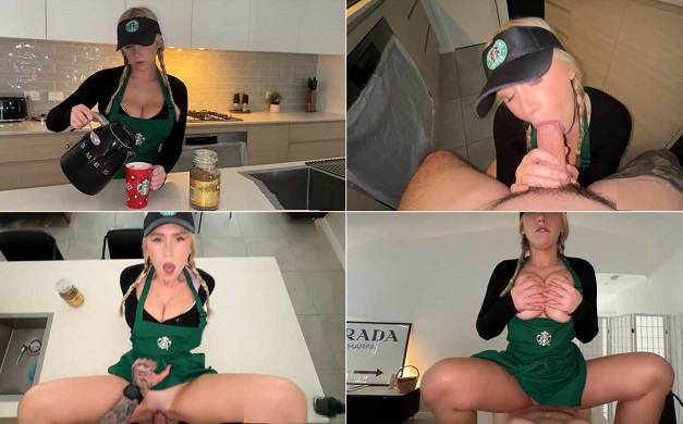  OnlyFans Wett Melons Starbucks Girl Hot Fuck In The Kitchen